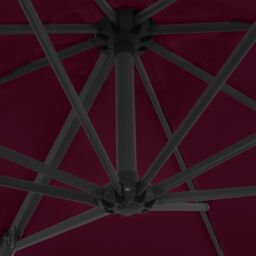 Berkfield Home Cantilever Umbrella with Steel Pole Bordeaux Red 250x250 cm - thumbnail 6