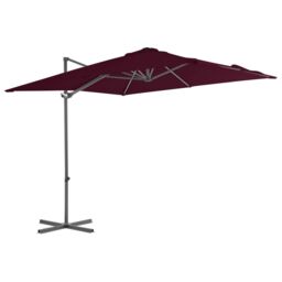 Berkfield Home Cantilever Umbrella with Steel Pole Bordeaux Red 250x250 cm - thumbnail 1