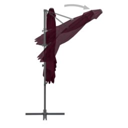 Berkfield Home Cantilever Umbrella with Steel Pole Bordeaux Red 250x250 cm - thumbnail 5