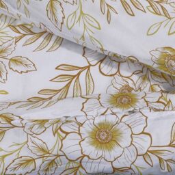 Berkfield Home Duvet Cover Set White & Brown 135x200 cm Cotton - thumbnail 4