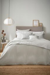 Murmur 'Hush' Cotton Percale Square Pillowcase in Grey - thumbnail 3