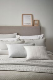 Murmur 'Hush' Cotton Percale Square Pillowcase in Grey - thumbnail 2