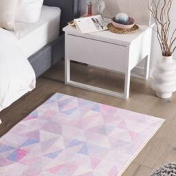 Wyld and Coco Area Rug Pastel Blue Grey 80 x 150 cm - Geometric Triangle Pattern - Size: 80 cm x 150 cm - thumbnail 1
