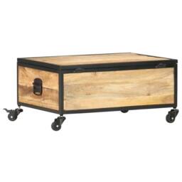 Berkfield Home Coffee Table 70x50x33 cm Solid Mango Wood in Brown - Size: 70 x 50 x 33 cm - thumbnail 3
