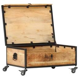 Berkfield Home Coffee Table 70x50x33 cm Solid Mango Wood in Brown - Size: 70 x 50 x 33 cm - thumbnail 4