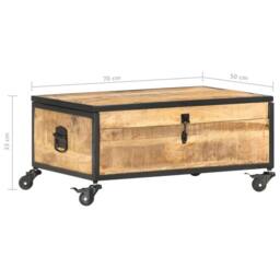 Berkfield Home Coffee Table 70x50x33 cm Solid Mango Wood in Brown - Size: 70 x 50 x 33 cm - thumbnail 7