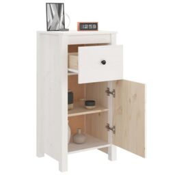 Berkfield Home Sideboards 2 pcs White 40x35x80 cm Solid Wood Pine - Size: 40 x 35 x 80 cm - thumbnail 4