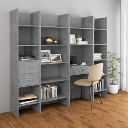 Berkfield Home Modern Book Cabinet Concrete Grey 40x35x180 cm Engineered Wood - Size: 40 x 35 x 180 cm - thumbnail 6