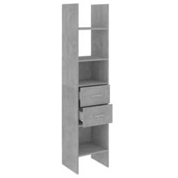 Berkfield Home Modern Book Cabinet Concrete Grey 40x35x180 cm Engineered Wood - Size: 40 x 35 x 180 cm - thumbnail 1