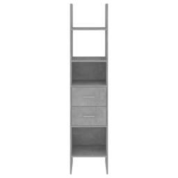 Berkfield Home Modern Book Cabinet Concrete Grey 40x35x180 cm Engineered Wood - Size: 40 x 35 x 180 cm - thumbnail 4