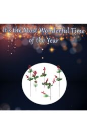 VFM e-Store Christmas Red Leaf Berry Stem Christmas Decoration X 1 67cm Red - thumbnail 3