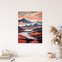 "Wee Blue Coo Wall Art Print Cairngorms Loch Lee October Scotland Living Room - Size: W24"" x H32""" - thumbnail 4
