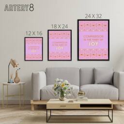 "Artery8 Comparison Is The Thief Of Joy Pink Art Deco Framed Canvas Wall Art - Size: W12"" x H16""" - thumbnail 4