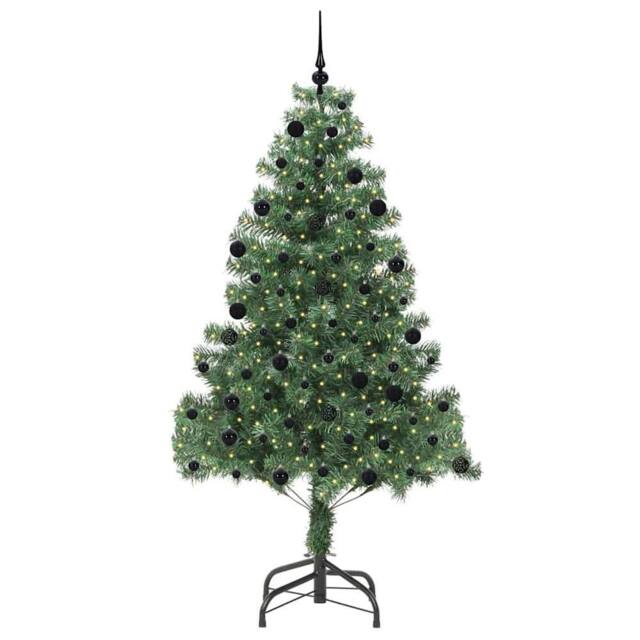 Berkfield Home Lush Christmas Tree with 300 LEDs with Stand Green 210 cm PVC - image 1