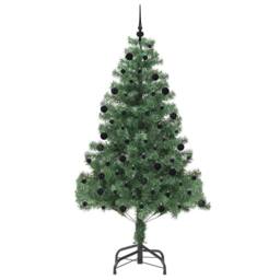 Berkfield Home Lush Christmas Tree with 300 LEDs with Stand Green 210 cm PVC - thumbnail 4