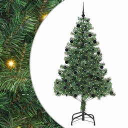Berkfield Home Lush Christmas Tree with 300 LEDs with Stand Green 210 cm PVC - thumbnail 3