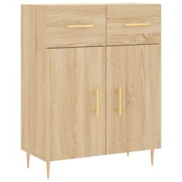 Berkfield Home Sideboard Sonoma Oak 69.5x34x90 cm Engineered Wood in Brown - thumbnail 2