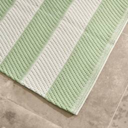 OHS Stripes Print Outdoor Garden Rug Waterproof Area Floor Mat in Pale Green - Size: 160 cm x 230 cm - thumbnail 2