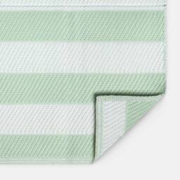 OHS Stripes Print Outdoor Garden Rug Waterproof Area Floor Mat in Pale Green - Size: 160 cm x 230 cm - thumbnail 6