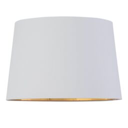 First Choice Lighting Set of 2 Tripod - Chrome Lamps with White & Gold Fabric Shade in Silver - thumbnail 4