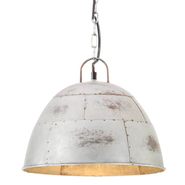 Berkfield Home Industrial Vintage Hanging Lamp 25 W Silver Round 31 cm E27 - image 1