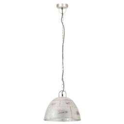 Berkfield Home Industrial Vintage Hanging Lamp 25 W Silver Round 31 cm E27 - thumbnail 3