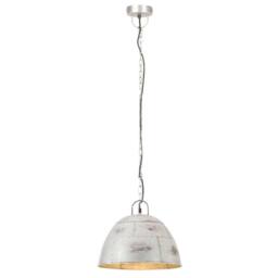 Berkfield Home Industrial Vintage Hanging Lamp 25 W Silver Round 31 cm E27 - thumbnail 2