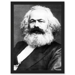 Artery8 Karl Marx Vintage B&W Photo A4 Artwork Framed Wall Art Print in Black - thumbnail 1