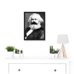 Artery8 Karl Marx Vintage B&W Photo A4 Artwork Framed Wall Art Print in Black - thumbnail 2