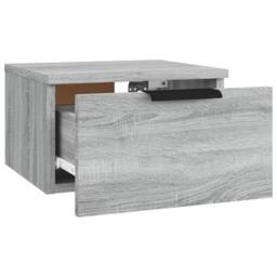 Berkfield Home Wall-mounted Bedside Cabinet Grey Sonoma 34x30x20 cm - Size: 34 x 30 x 20 cm - thumbnail 5
