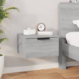 Berkfield Home Wall-mounted Bedside Cabinet Grey Sonoma 34x30x20 cm - Size: 34 x 30 x 20 cm - thumbnail 2