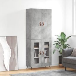 Berkfield Home Highboard Concrete Grey 69.5x34x180 cm Engineered Wood - thumbnail 1