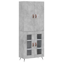 Berkfield Home Highboard Concrete Grey 69.5x34x180 cm Engineered Wood - thumbnail 4