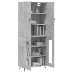 Berkfield Home Highboard Concrete Grey 69.5x34x180 cm Engineered Wood - thumbnail 3