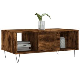 Berkfield Home Coffee Table Smoked Oak 90x50x36.5 cm Engineered Wood in Brown - thumbnail 3