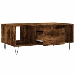 Berkfield Home Coffee Table Smoked Oak 90x50x36.5 cm Engineered Wood in Brown - thumbnail 6
