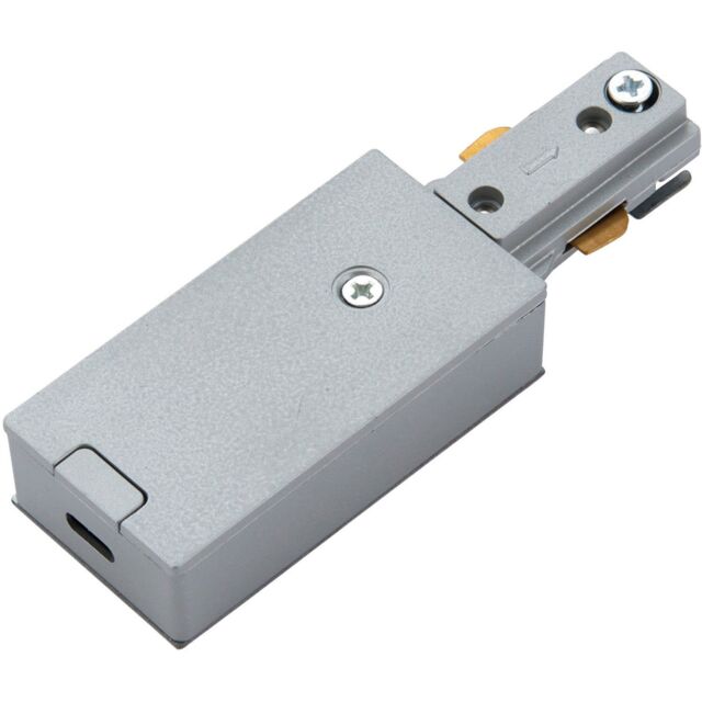 Loops Commercial Track Light Live End Connector - 107mm Length - Silver Rail System in Metallics - image 1
