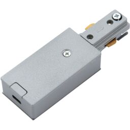 Loops Commercial Track Light Live End Connector - 107mm Length - Silver Rail System in Metallics - thumbnail 1