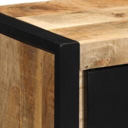 Berkfield Home Bedside Cabinet 40x35x40 cm Solid Rough Wood Mango in Brown - Size: 40 x 35 x 40 cm - thumbnail 8