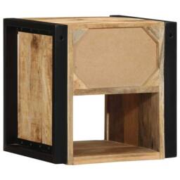 Berkfield Home Bedside Cabinet 40x35x40 cm Solid Rough Wood Mango in Brown - Size: 40 x 35 x 40 cm - thumbnail 7