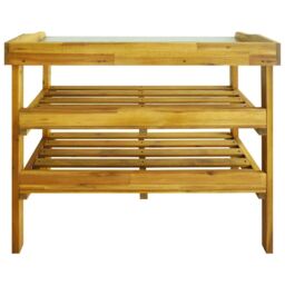 Berkfield Home Potting Bench with 2 Shelves Solid Acacia Wood & Zinc in Brown - thumbnail 6