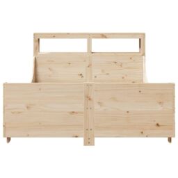 Berkfield Home Bed Frame without Mattress 120x190 cm Small Double Solid Wood Pine in Brown - thumbnail 4