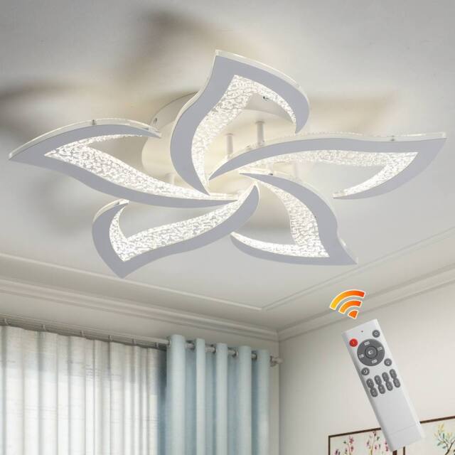 NIVOR 5-Light 48W Dimmable LED Ceiling with Remote Flower Flush Mount Lamp in White - image 1