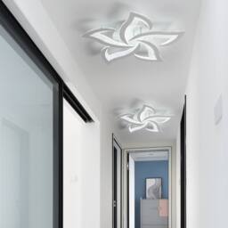 NIVOR 5-Light 48W Dimmable LED Ceiling with Remote Flower Flush Mount Lamp in White - thumbnail 9