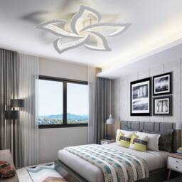 NIVOR 5-Light 48W Dimmable LED Ceiling with Remote Flower Flush Mount Lamp in White - thumbnail 6