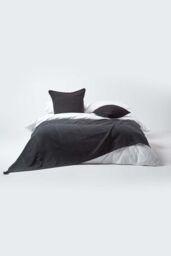 Homescapes Cotton Rajput Ribbed Cushion Cover in Black - Size: 60 cm x 60 cm - thumbnail 4