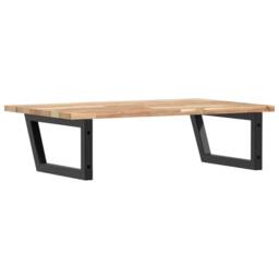 Berkfield Home Basin Shelf Wall Mounted Steel & Solid Wood Acacia in Brown - thumbnail 6