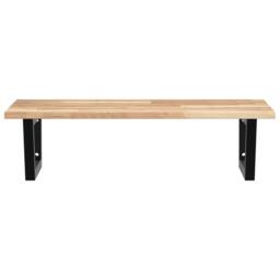 Berkfield Home Basin Shelf Wall Mounted Steel & Solid Wood Acacia in Brown - thumbnail 4