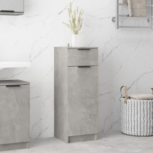 Berkfield Home Bathroom Cabinet Concrete Grey 32x34x90 cm Engineered Wood - Size: 32 x 34 x 90 cm - image 1