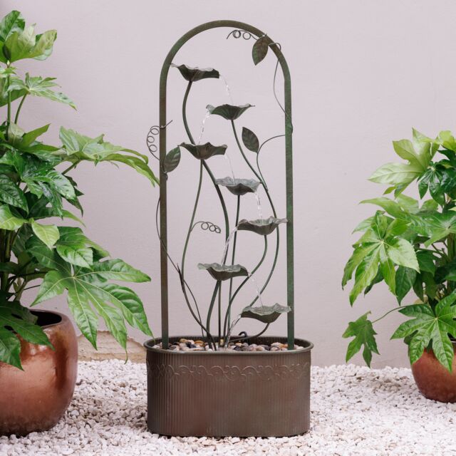 Primrose Enchanted Arch Zinc Cascading Patio Water Feature 120cm in Grey - image 1